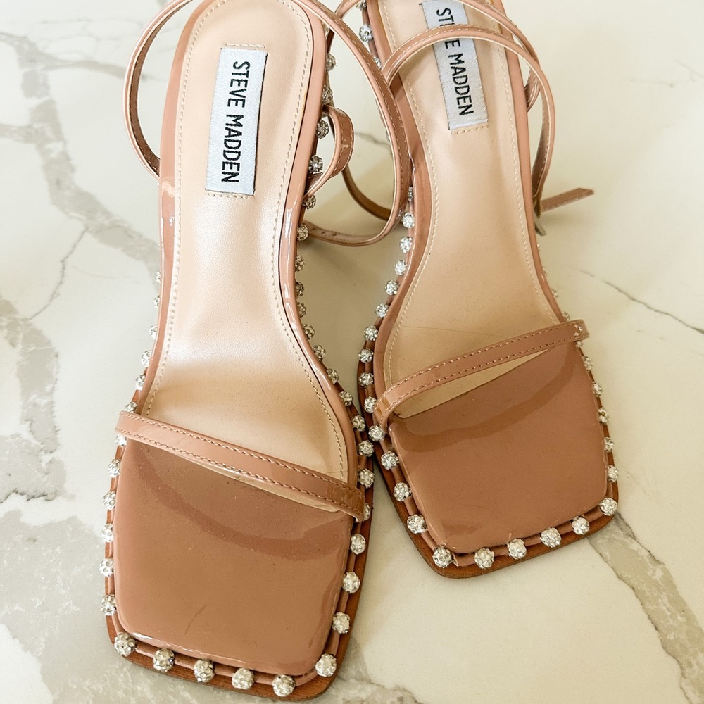 Steve Madden Studded Heels, Nude Heels